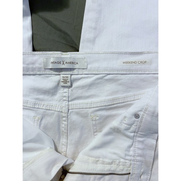 Vintage America NWT16/33  Denim Embroidery Pockets Weekend Crop denim jeans - Picture 3 of 10